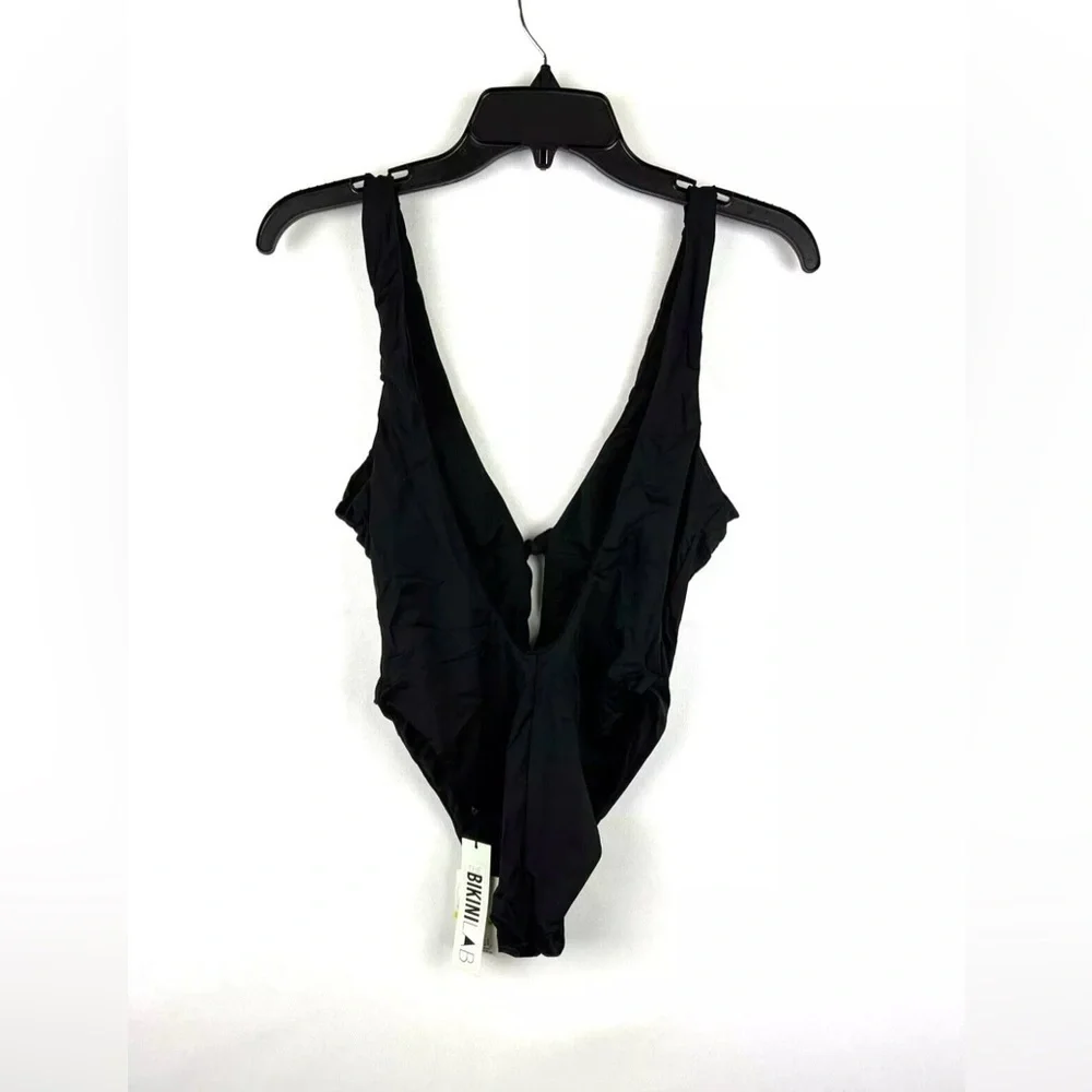 Bikini Lab Womens Keyhole Front One Piece Swimsuit Black Medium